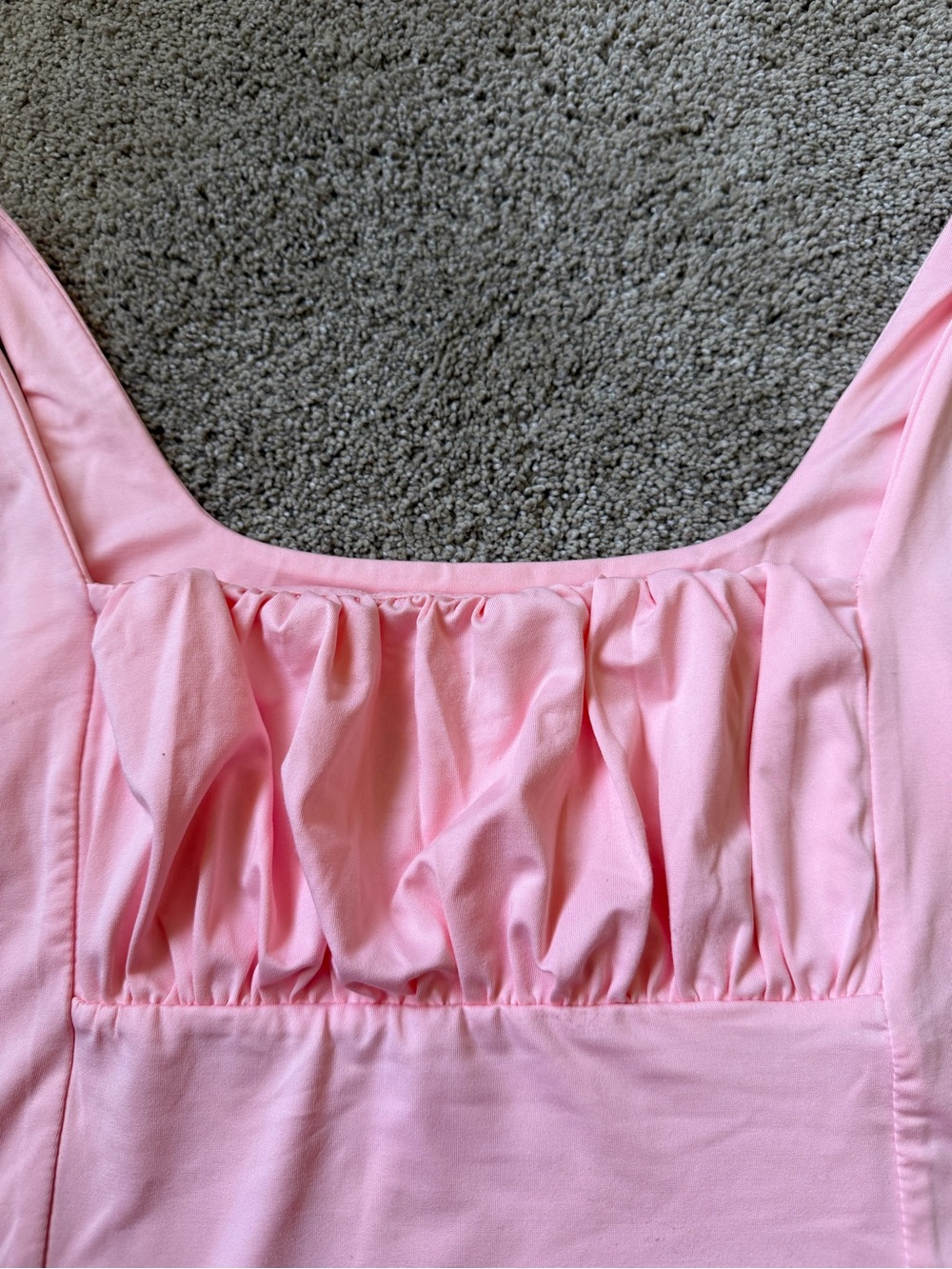 Pink Ruched Scoop Crop Top - Picture 2 of 4